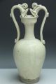 Chinese Antique Pottery White Glaze Fine Crackle Double Dragon Ear Vase Pot D153 Vases photo 7