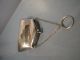 1917 Silver Purse Lether Interior With Suspension Chain & Loop Other Antique Sterling Silver photo 1