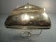 1917 Silver Purse Lether Interior With Suspension Chain & Loop Other Antique Sterling Silver photo 3