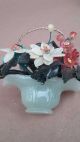 Chinese Antique Early 20th Century Jade Tree In Carved Planter Pot Petite Other Chinese Antiques photo 1