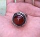 Men Silver Ring Red Agate Engraved Horse Near Eastern Islam Vintage Afghan 11.  5 Islamic photo 1