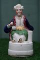 Early 19thc Staffordshire Porcellaneous Seaed Turkish Male Figure C1830s Figurines photo 1