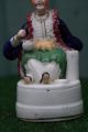 Early 19thc Staffordshire Porcellaneous Seaed Turkish Male Figure C1830s Figurines photo 2