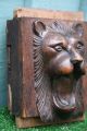 Mid 19thc Gothic Wooden Oak Corbel With Intricate Lion Head Carving C1860 Corbels photo 2