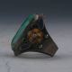 Chinese Collectable Tibet Silver Inlaid Jadeite Jade Hand Carved Ring P0206 Rings photo 1