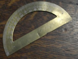 Vintage Brass Small Size Protractor By Setten And Durward photo