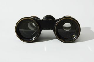 Antique Binoculars Pre Wwi Type Brass And Leather Central Focusing photo