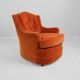2 Mid Century Modern Art Deco Style Orange Velvet Club Chairs Mod 1970s Vintage Post-1950 photo 3