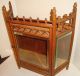 Victorian Oak Stick An Ball Wall Hanging Curio Cabinet With Beveled Glass C1880 Other Antique Furniture photo 1