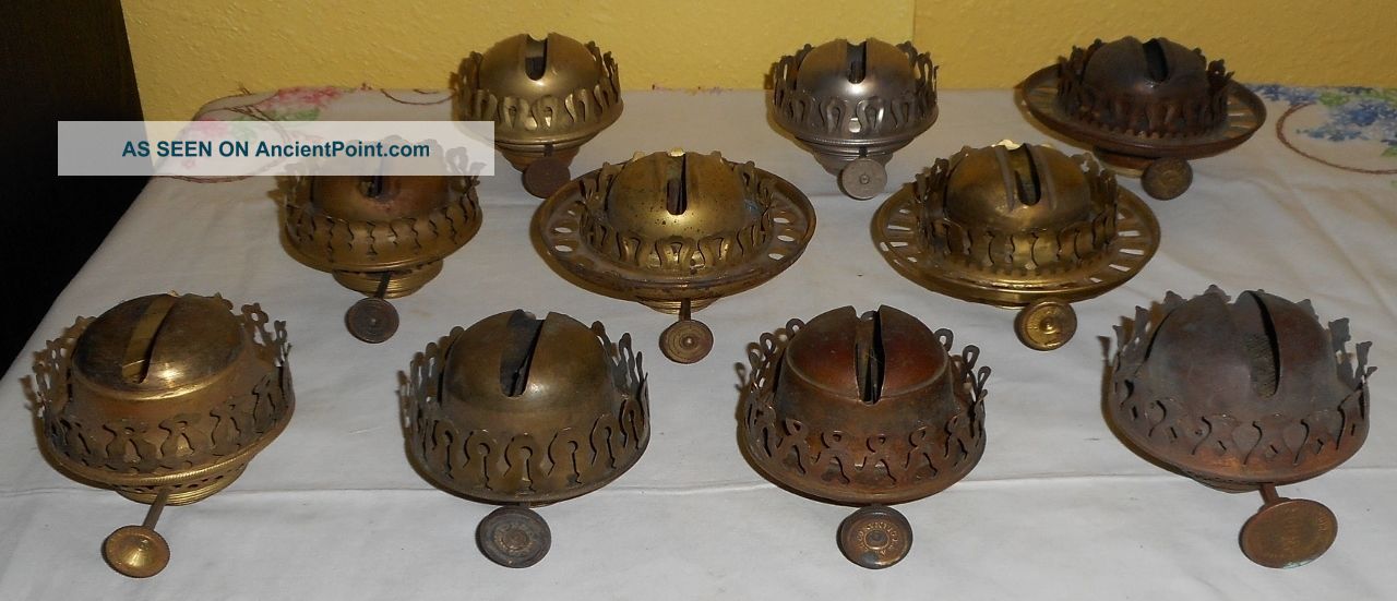 Boxlot Of Ten No.  2/3 Size Gallery Oil Lamp Burners 3 