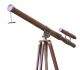 Antique Marine Vintage Brass Telescope U.  S.  Navy Wooden Tripod Nautical Maritime Telescopes photo 2