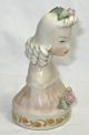 Vintage 1940 ' S Cordey Woman Bust,  Spaghetti Hair,  Applied Flowers,  Signed 5008,  210 Figurines photo 3