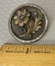 19c Antique French Cut Steel Flower Button Mixed Metal Relief Daisy Xl 37mm Buttons photo 1