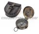 Nautical Royal Navy Vintage Old Pocket Compass Ship Leather Box Antique Finish Compasses photo 1
