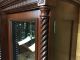 Carved Victorian Triple Door Bowed Glass Bookcase Near Cherry 1800-1899 photo 8