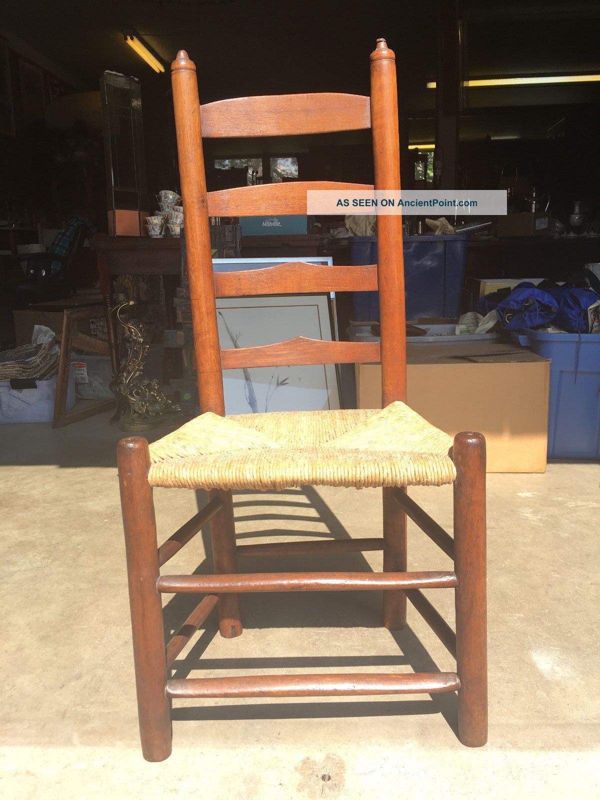 Antique 18th Century American Country Shaker Ladder Back Chair Pre-1800 photo