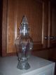 Vintage Apothecary Jar Fluted Finial Lid Clear Glass Drug Store Candy Dish Bottles & Jars photo 3