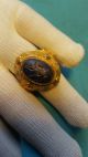 Rare Ancient Gold Gilded Silver Ring With With Lapis Stone Insert 100 - 400ad Roman photo 4