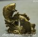 Chinese Exquisite Pure Brass Lucky Carp Fish Jump Dragon Door Art Statue Other Antiquities photo 1