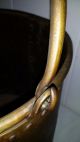 Antique Vintage Brass Riveted Bucket Coal Hod Wood Holder 11 1/4 