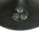 E326: Japanese Old Lacquered Samurai Military Hat Jingasa With Family Crest. Armor photo 1