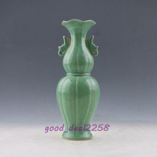 Chinese Chai Kiln Exquisite Porcelain Handwork Vase X0366 photo