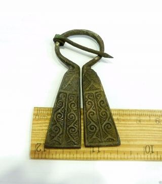 Authentic Ancient Medieval Artifact - Bronze Fibula (k434) photo