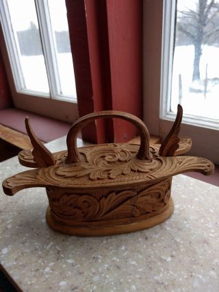 Late 19th Century Norwegian Acanthus Carved Tine photo