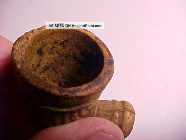 Antique 18th C.  Striped Clay Indian Trade Pipe Southwest Ohio Vg The Americas photo
