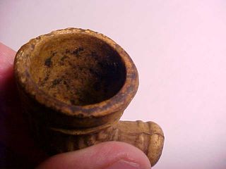 Antique 18th C.  Striped Clay Indian Trade Pipe Southwest Ohio Vg photo