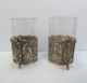 German Glass Tot Cups With Pierced Silver Holders.  Berthold Muller London Import Other Antique Sterling Silver photo 4