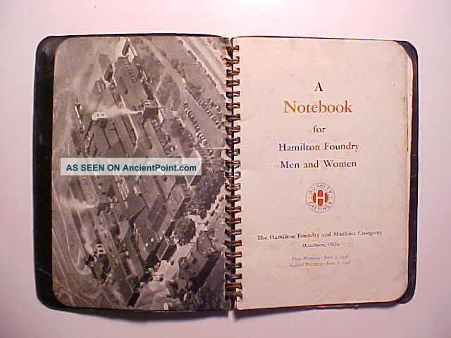 1948 Hamilton Foundry Hamilton Ohio Notebook Belonged To Time Keeper 48 Pages Vg Industrial Molds photo