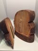 Three Vintage Wooden 5 Piece Puzzle Hat Millinery Block Industrial Molds photo 3