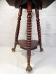19thc Antique Victorian Era Ball & Claw Feet Carved Wood Plant Stand Old Table 1800-1899 photo 3
