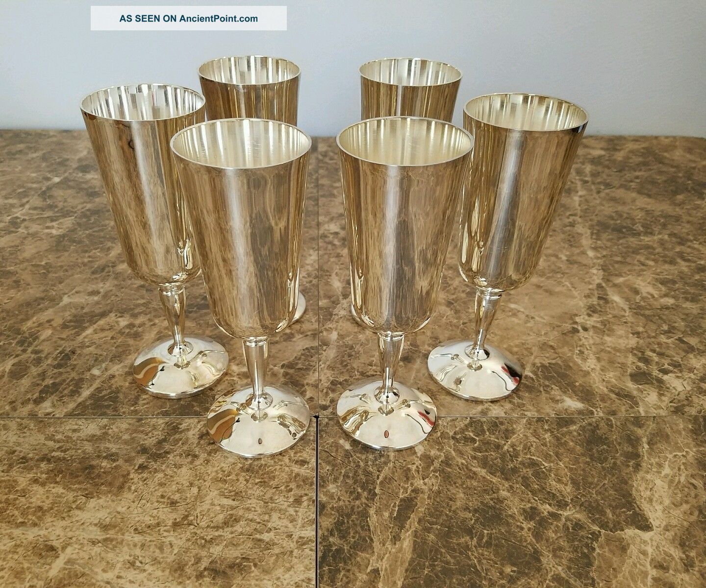 Roma S.  L 6 Silver Plated Whiskey Goblets Cups & Goblets photo
