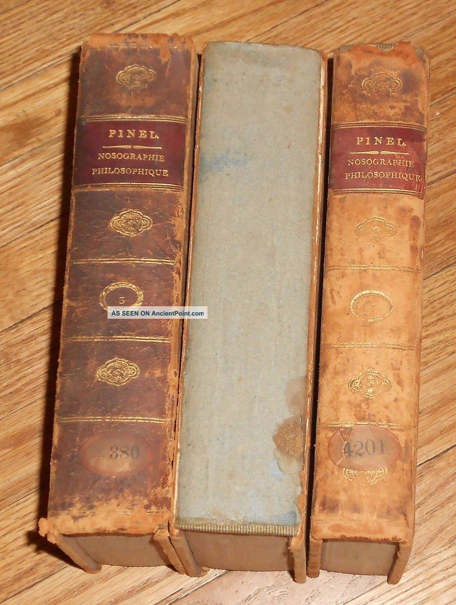 1813 Antique Medical Books Nosographie Philosophique La Médecine 3 Vols Leather Other Antique Science, Medical photo