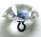 Antique Radiant Glass Button Back Molded Flower W/ Blue Color - 9/16 