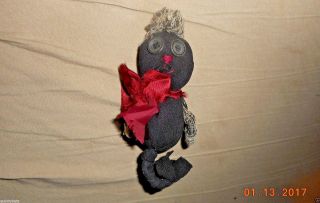 Aafa Vintage Small Black Cat Rag Doll photo