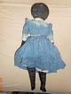 Aafa Best 1800s Black Americana Rag Doll Homespun Indigo Blue Star Dress Primitives photo 6