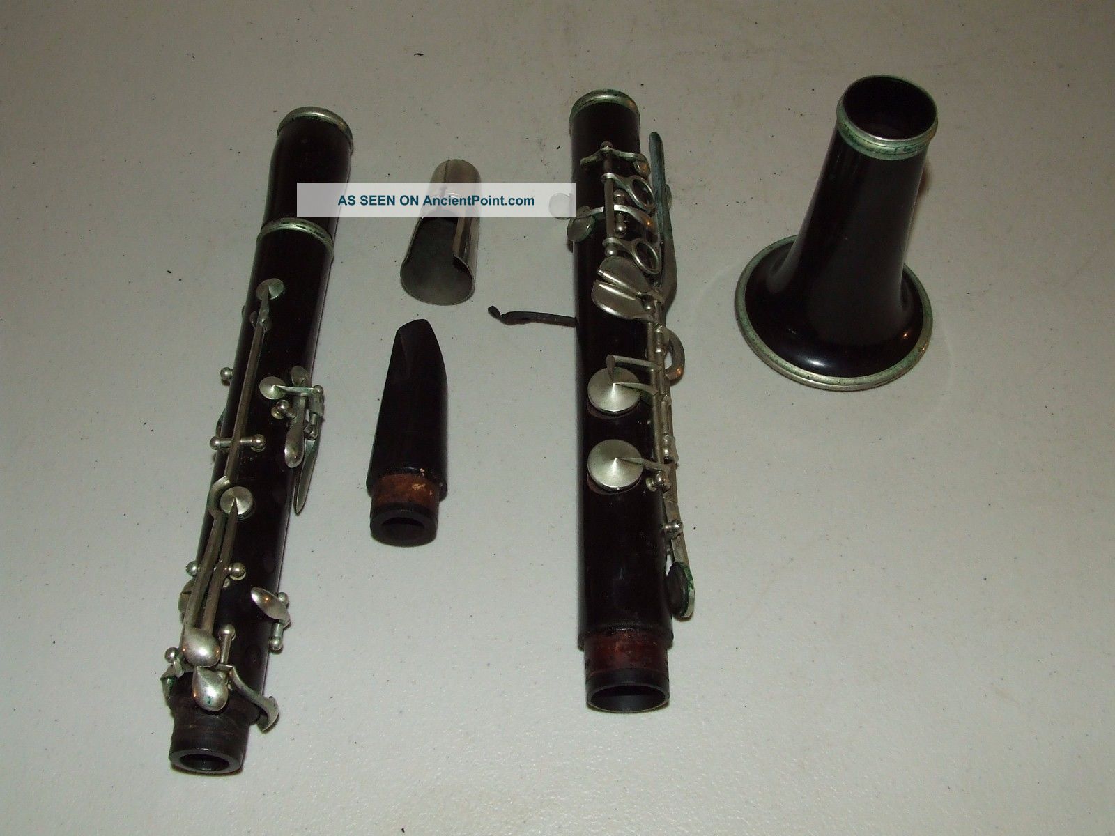 Rare Antique Agostino Rampone Milano Brevettato Wood Clarinet With Leather Case Wind photo