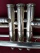 A Very Old Rare Knickerbocker Silver Trumpet With Case. Brass photo 4