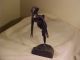 Art Deco Spelter Lady Fiigure With Frog,  Dated 1922 Art Deco photo 6