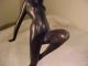 Art Deco Spelter Lady Fiigure With Frog,  Dated 1922 Art Deco photo 7
