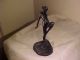 Art Deco Spelter Lady Fiigure With Frog,  Dated 1922 Art Deco photo 8