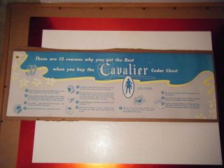 Vintage Cavalier Cedar Chest Sign 27 