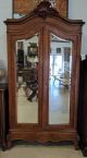 Antique French Louis Xv Walnut Armoire W Double Mirrored Door 1800-1899 photo 1