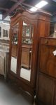 Antique French Louis Xv Walnut Armoire W Double Mirrored Door 1800-1899 photo 3