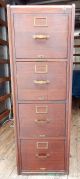 Antique Solid Mahogany Large 4 - Drawer Office File Cabinet Library Bureau Makers 1800-1899 photo 1
