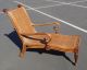 Unique Vintage Tiki Palm Beach Style Rattan & Carved Wood Lounge Chair Post-1950 photo 1