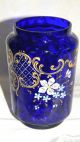 Antique Victorian Pickle Castor Cobalt Blue Insert With Flowers And Gold Motives Other Antique Silverplate photo 6